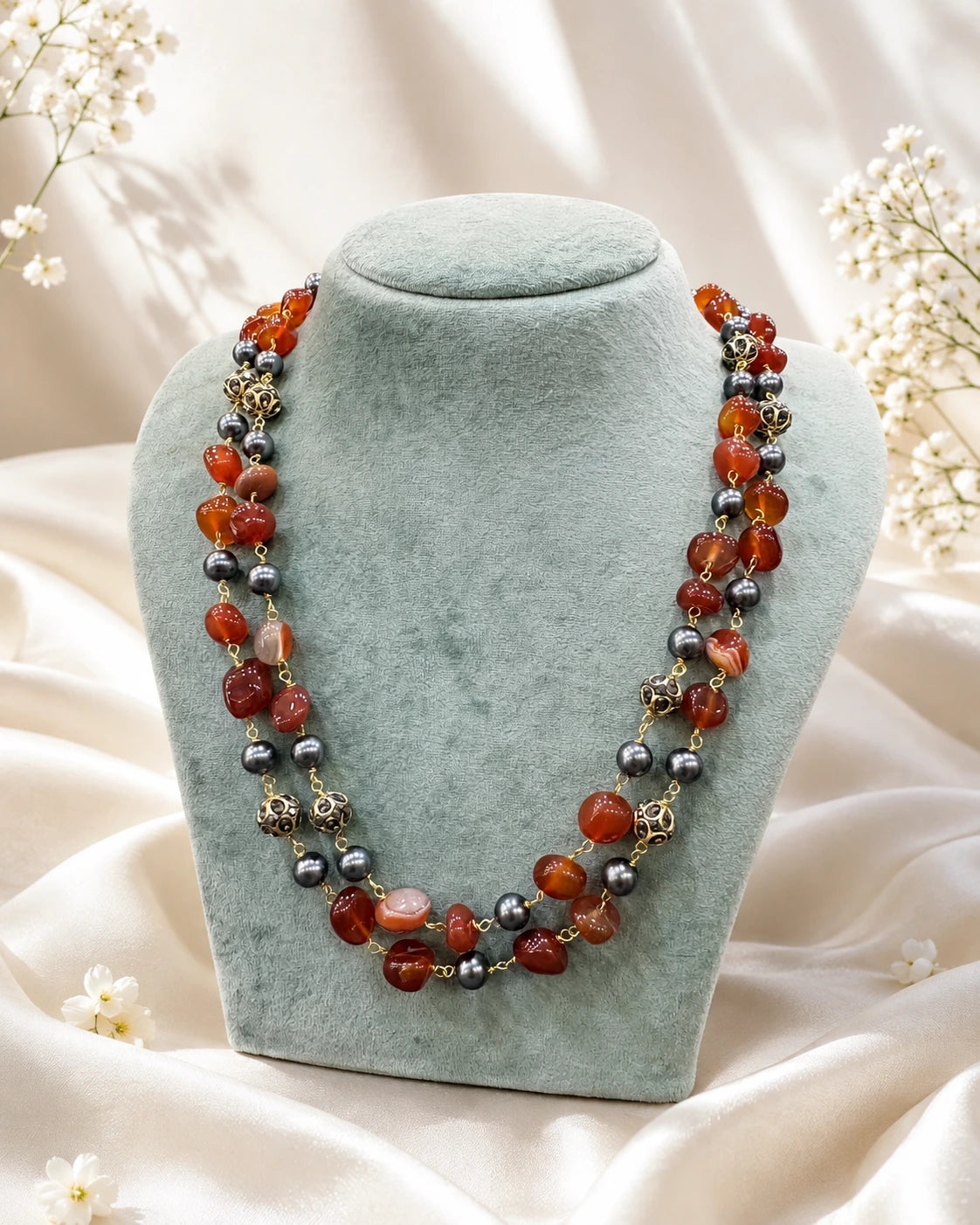 Violet Pearl Double Layer Necklace