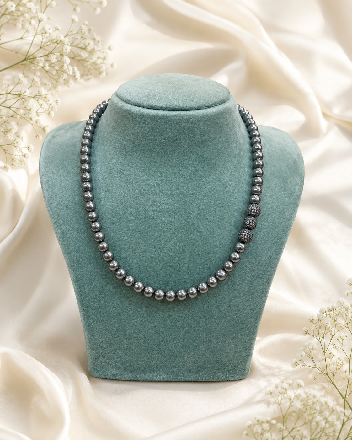 Pearl CZ Accent Necklace