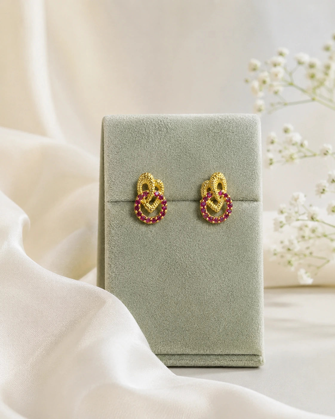 Crystal Interlocking Oval Earrings