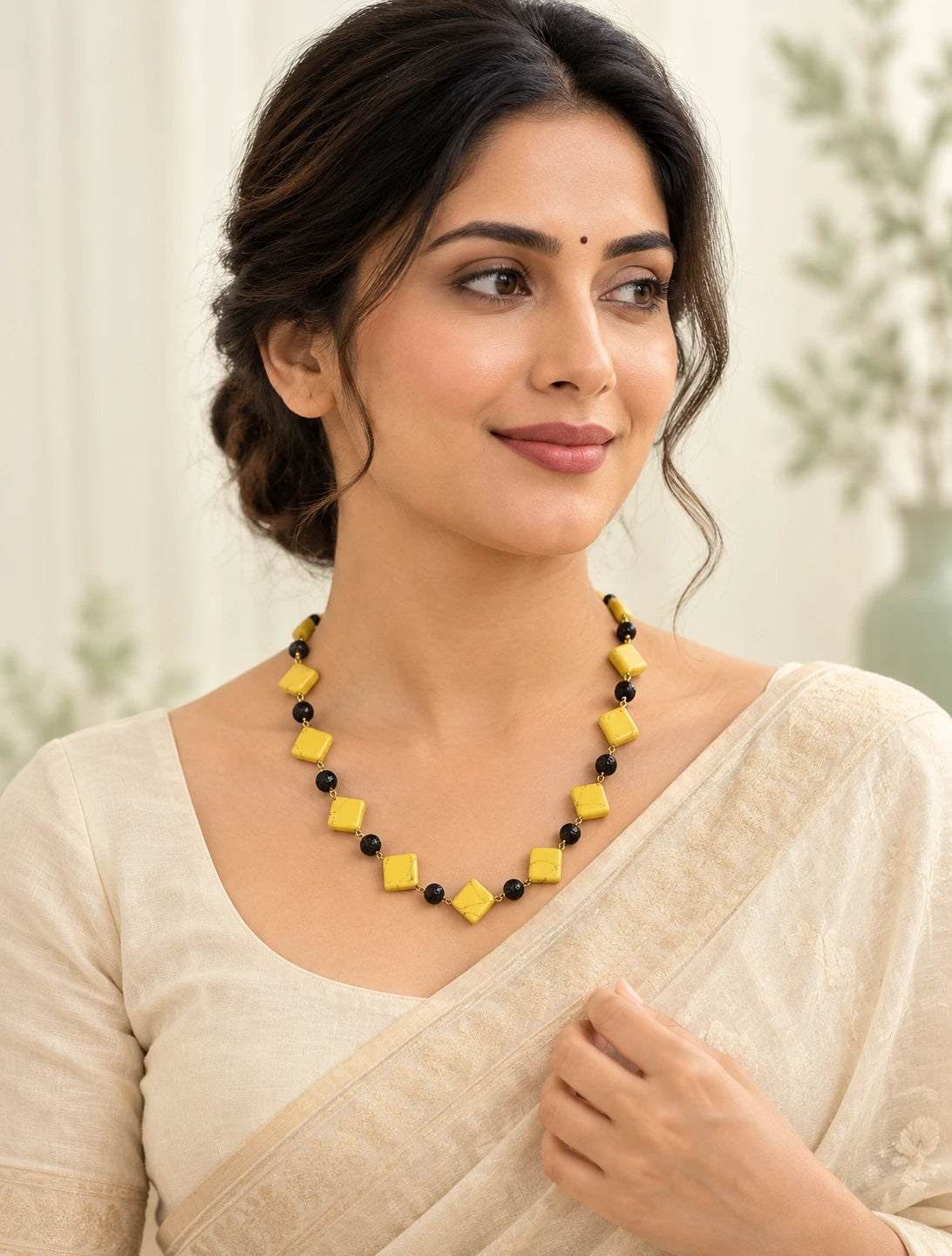 Diamond shaped Acrylic Bead Necklace