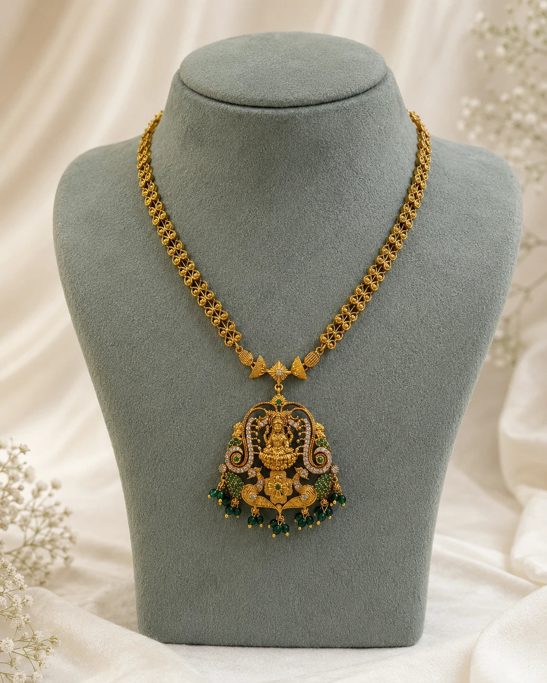 Lakshmi Peacock Pendant Necklace