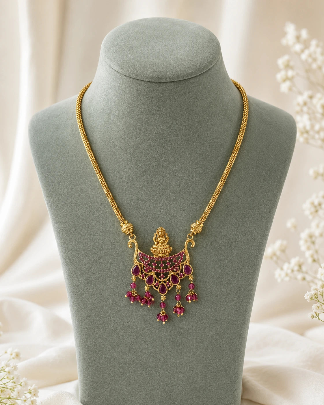 Lakshmi Ruby Green Necklace