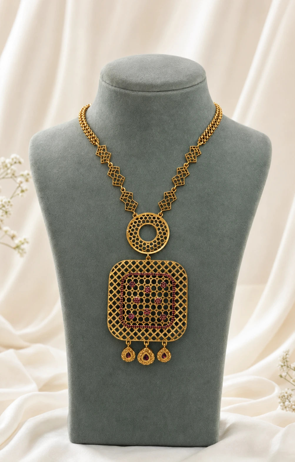 Geometric Pendant Micro-Plated Necklace