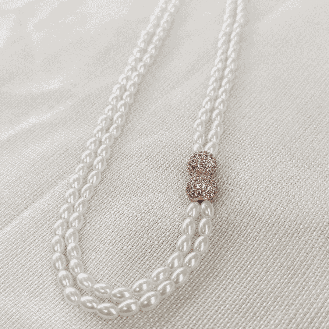 HM120 - Double layer glass pearl chain