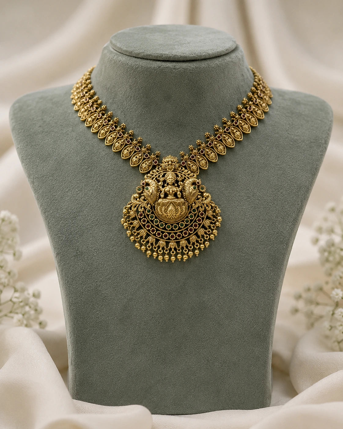 Golden Temple Goddess Pendant Necklace