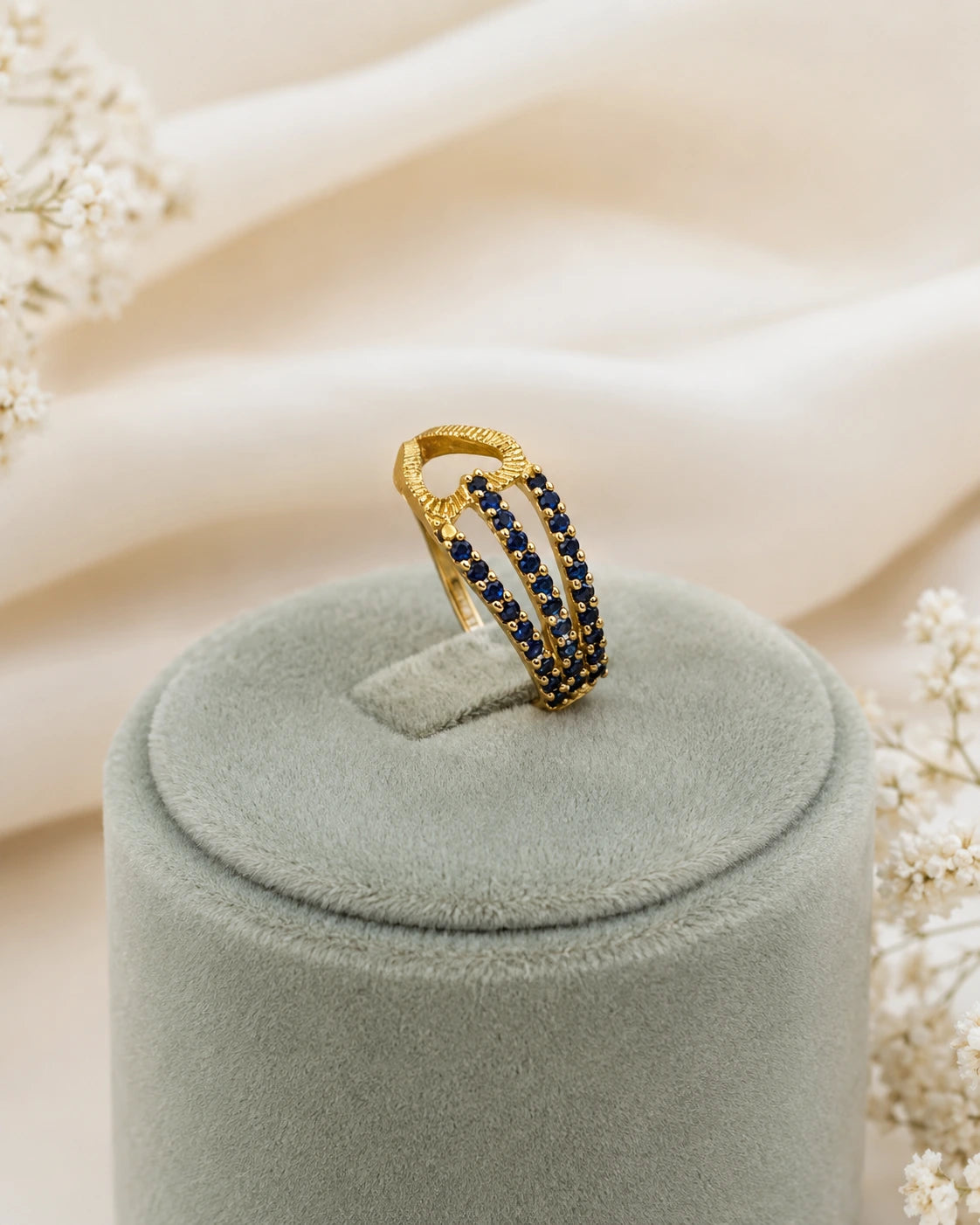 Green Stone Layered Ring