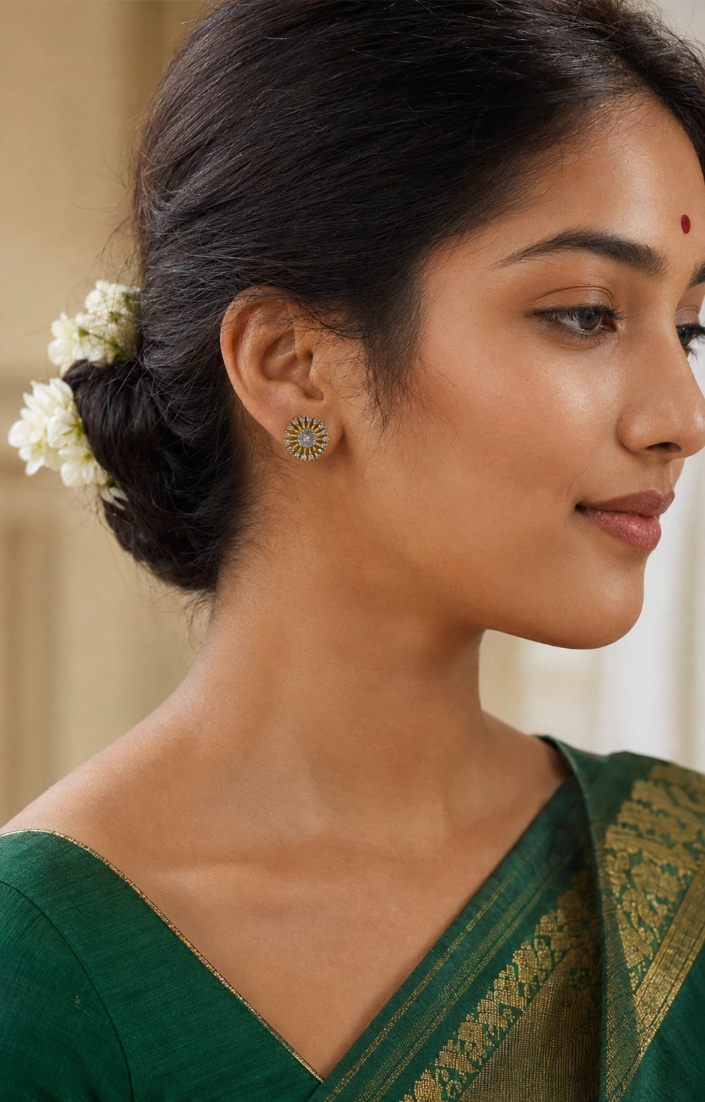 Radiant White Stone Studs