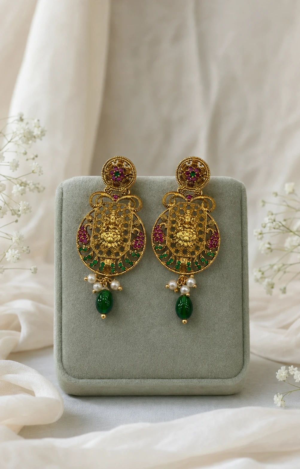 Ruby Lakshmi Drop Earrings