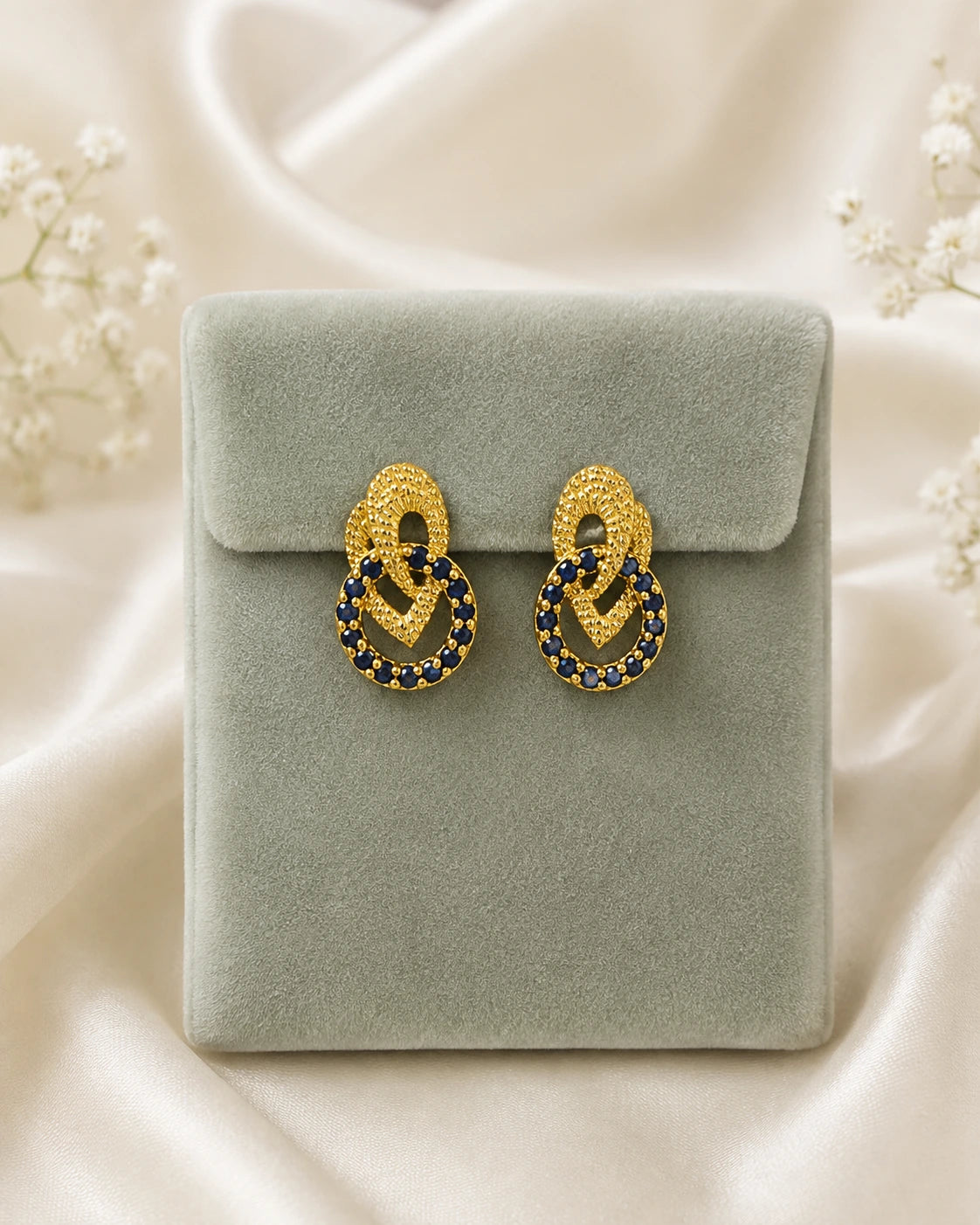 Crystal Interlocking Oval Earrings