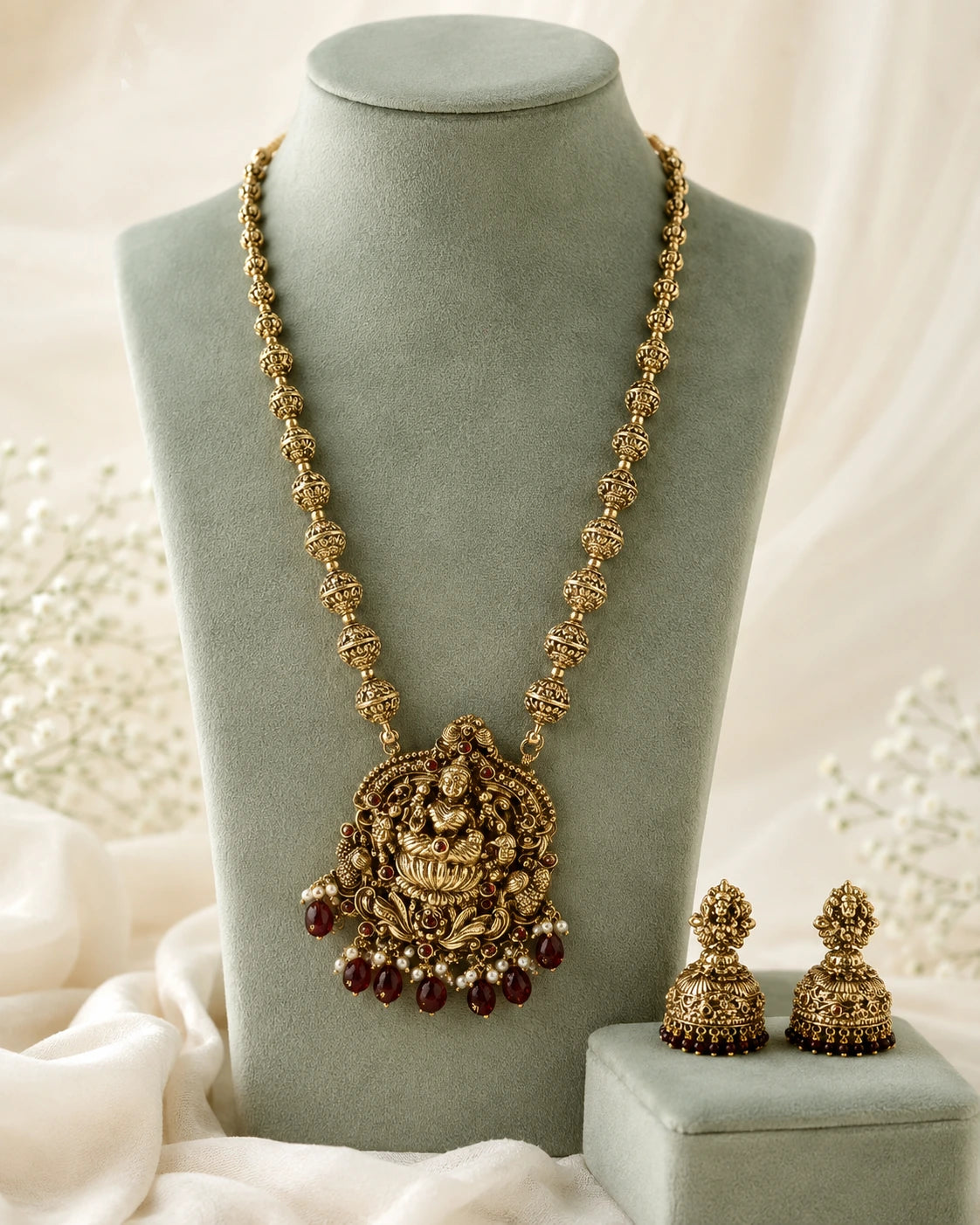 Lakshmi Temple Pendant Necklace