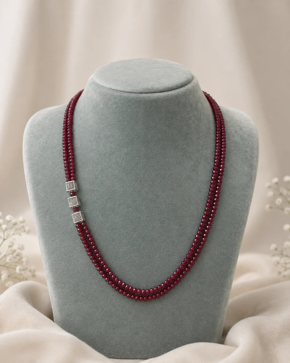 Double Layer Maroon Necklace