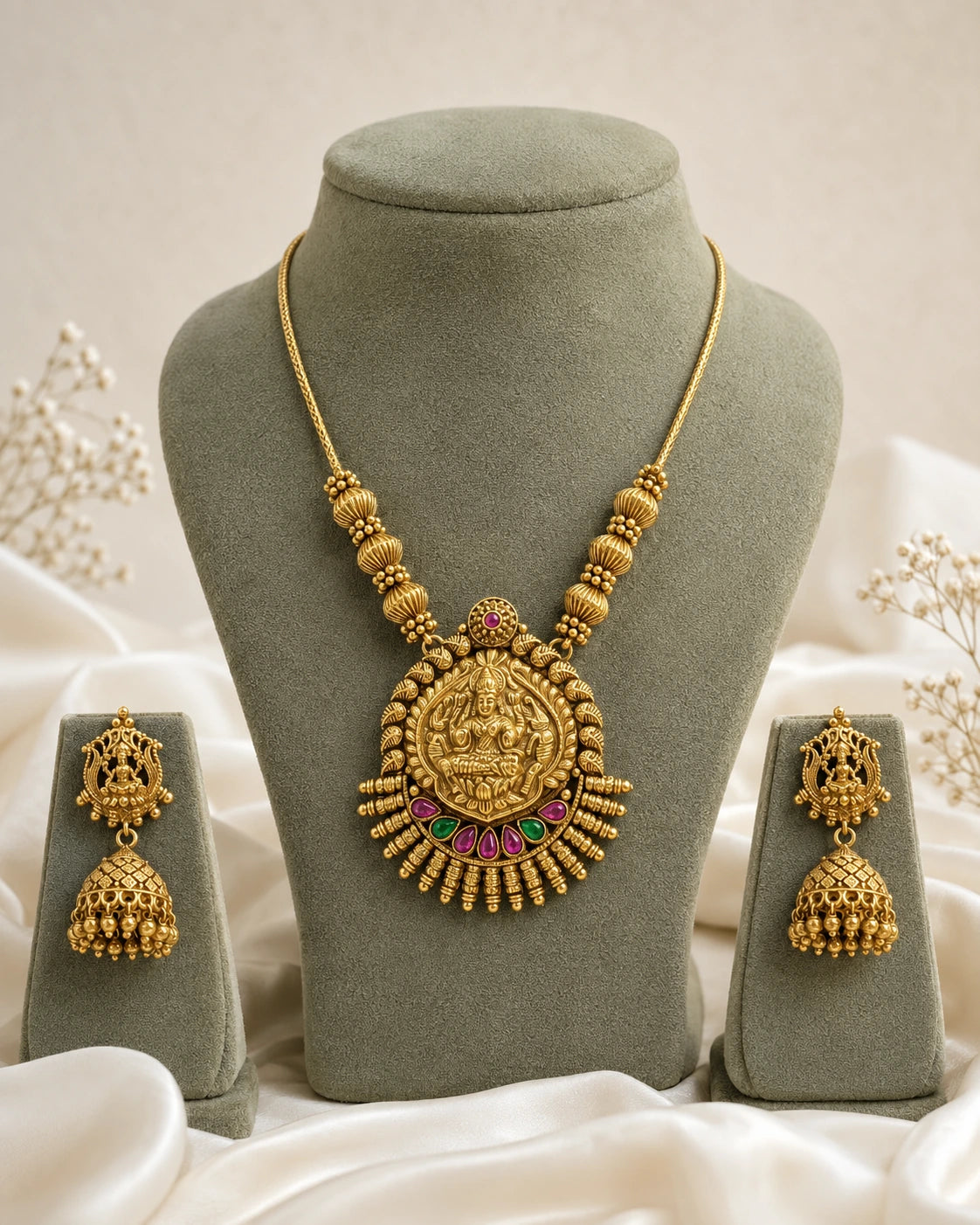 Golden Temple Motif Necklace