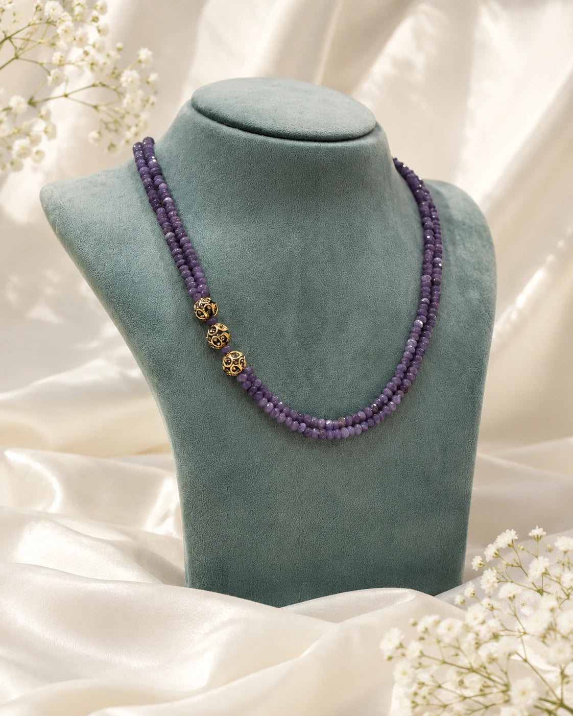 Double Layer Stone Bead Necklace