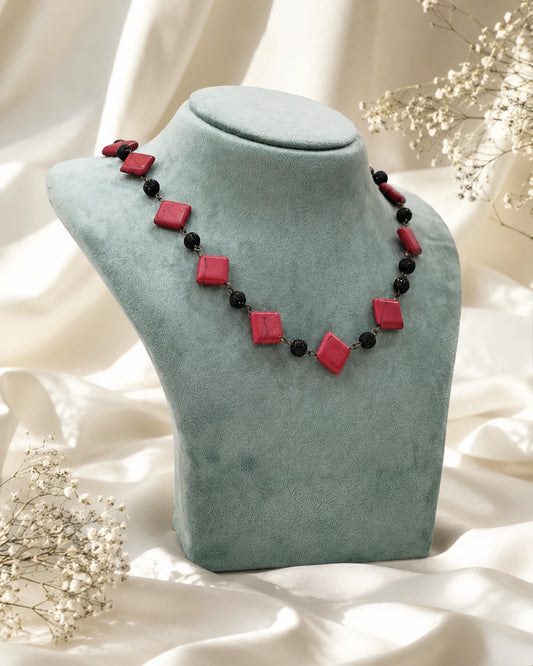 Diamond acrylic bead Necklace