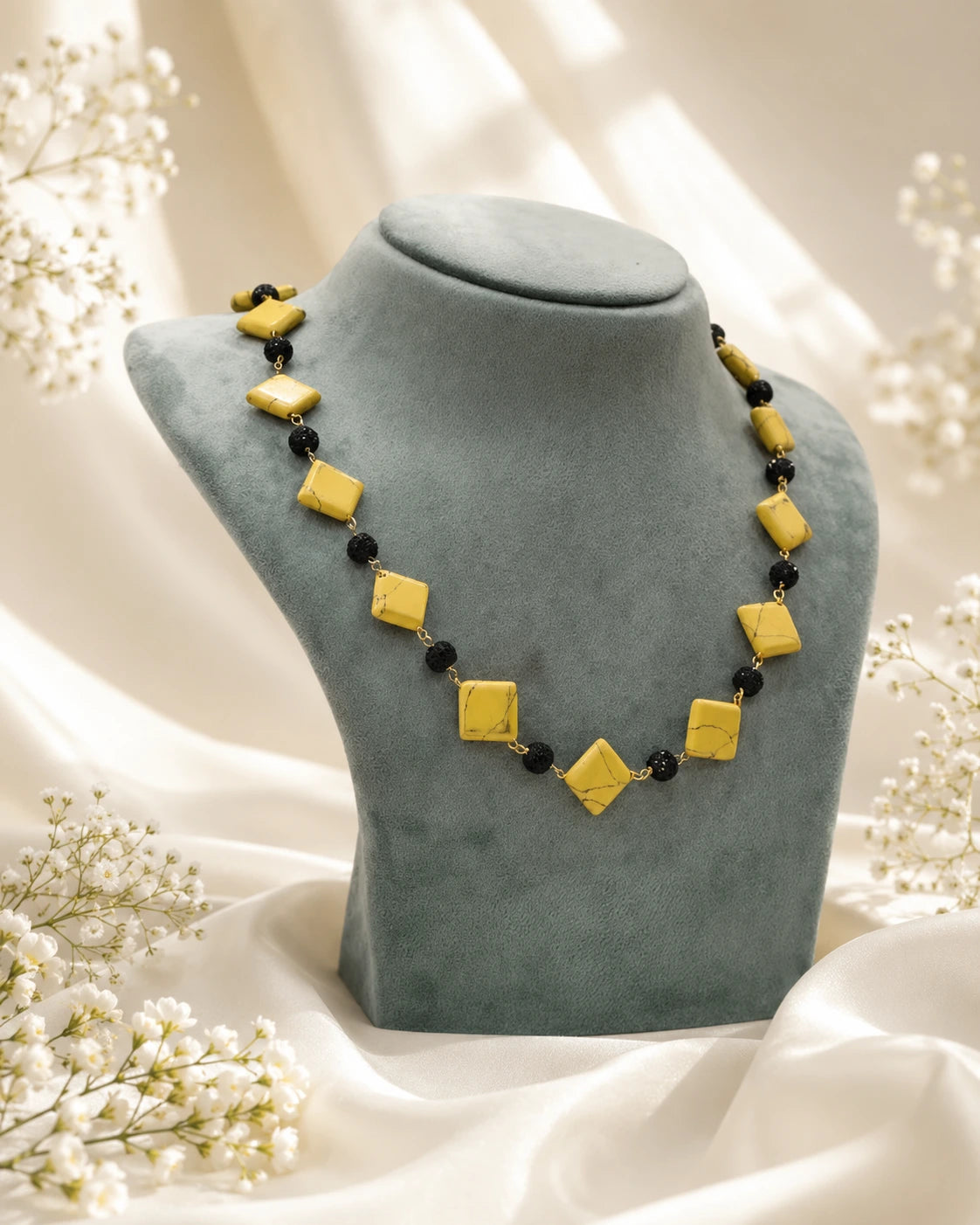 Diamond shaped Acrylic Bead Necklace