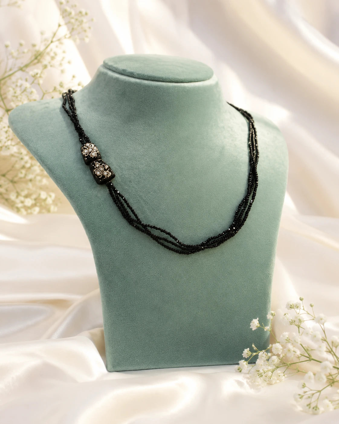 Black Hydro Beads Handmade Necklace