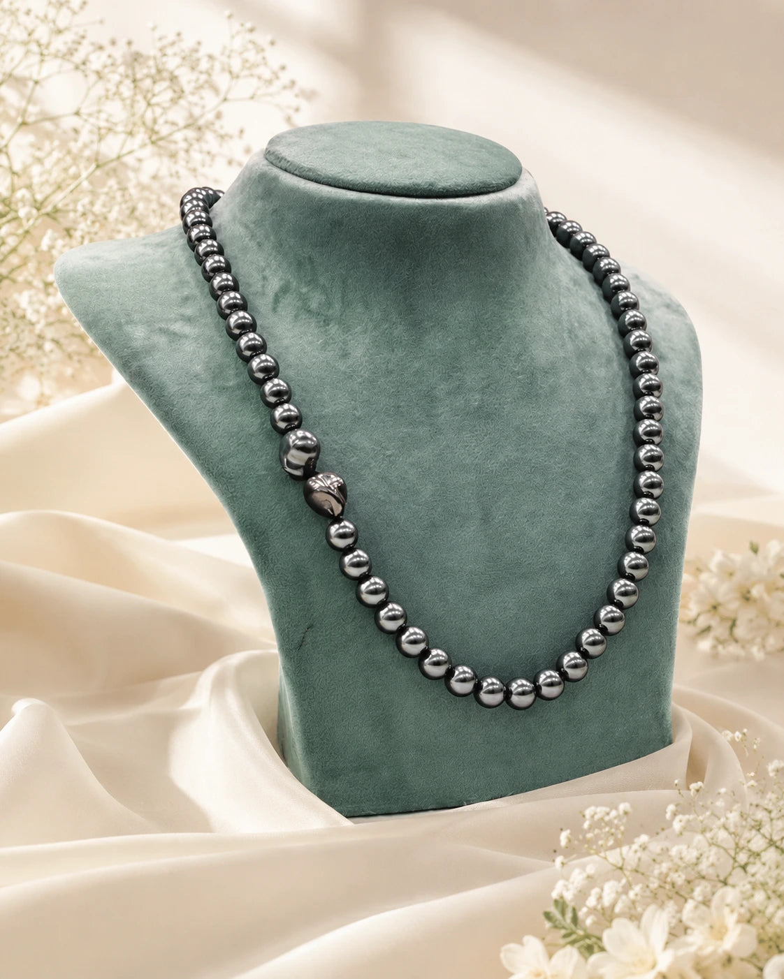Shell Pearl Necklace with Baroque Highlights
