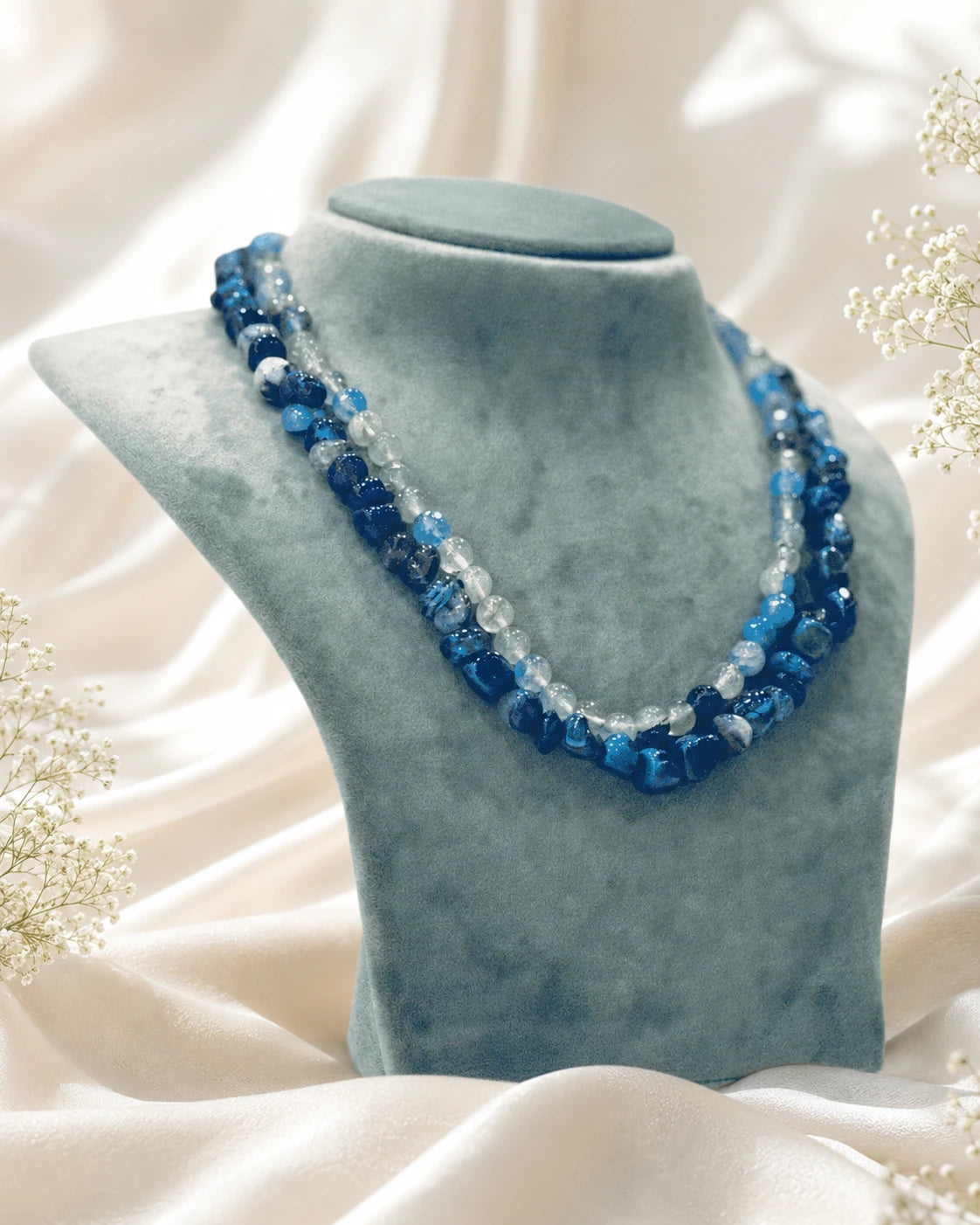 Double layer blue Stone Mala