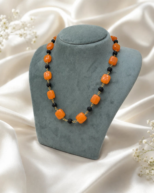 Burnt Orange stone Necklace