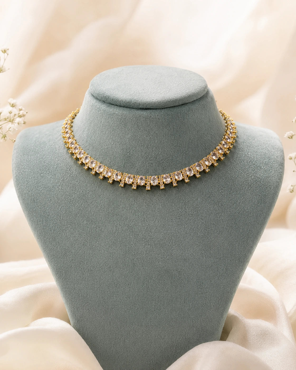 Clear Stone Micro-Plated Necklace