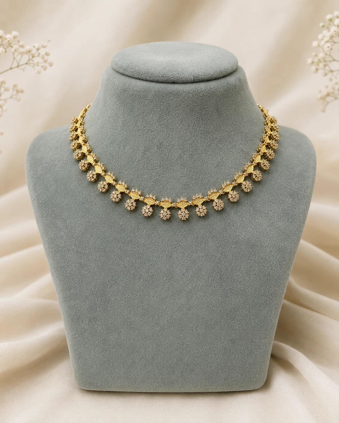 Floral Drop Micro-Plated Necklace