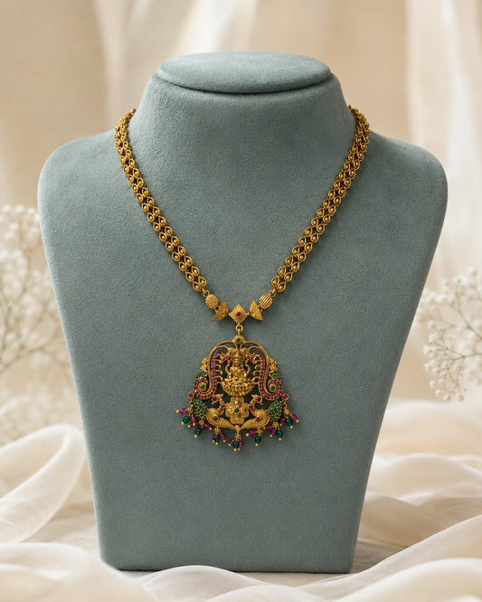Lakshmi Peacock Pendant Necklace