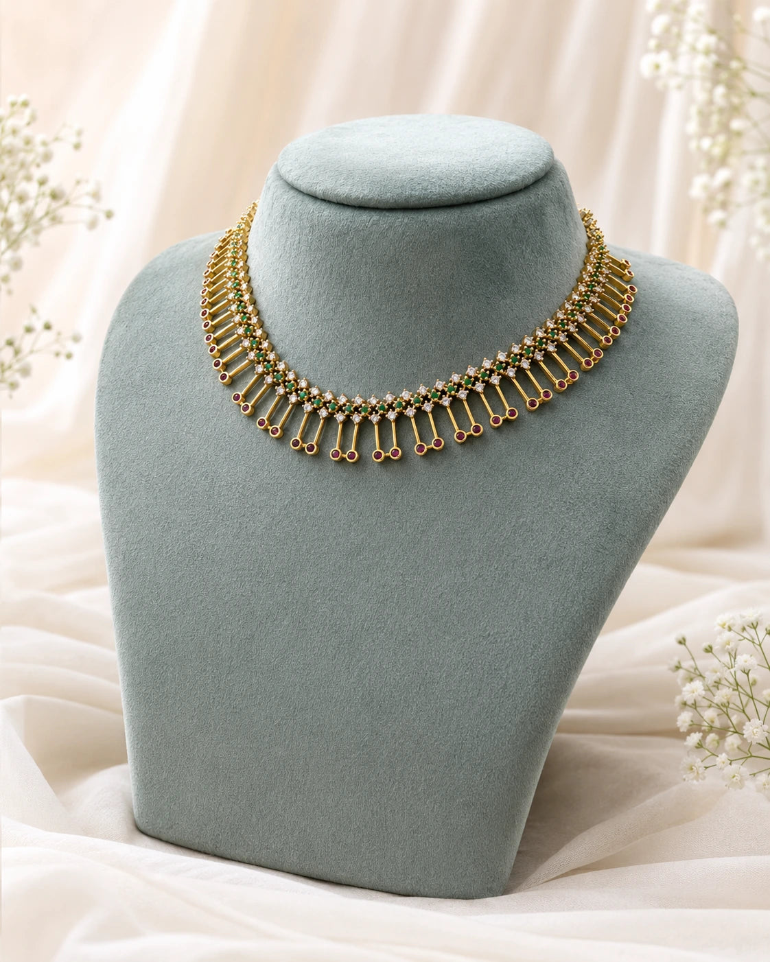 Ruby Drop Micro-Plated Necklace