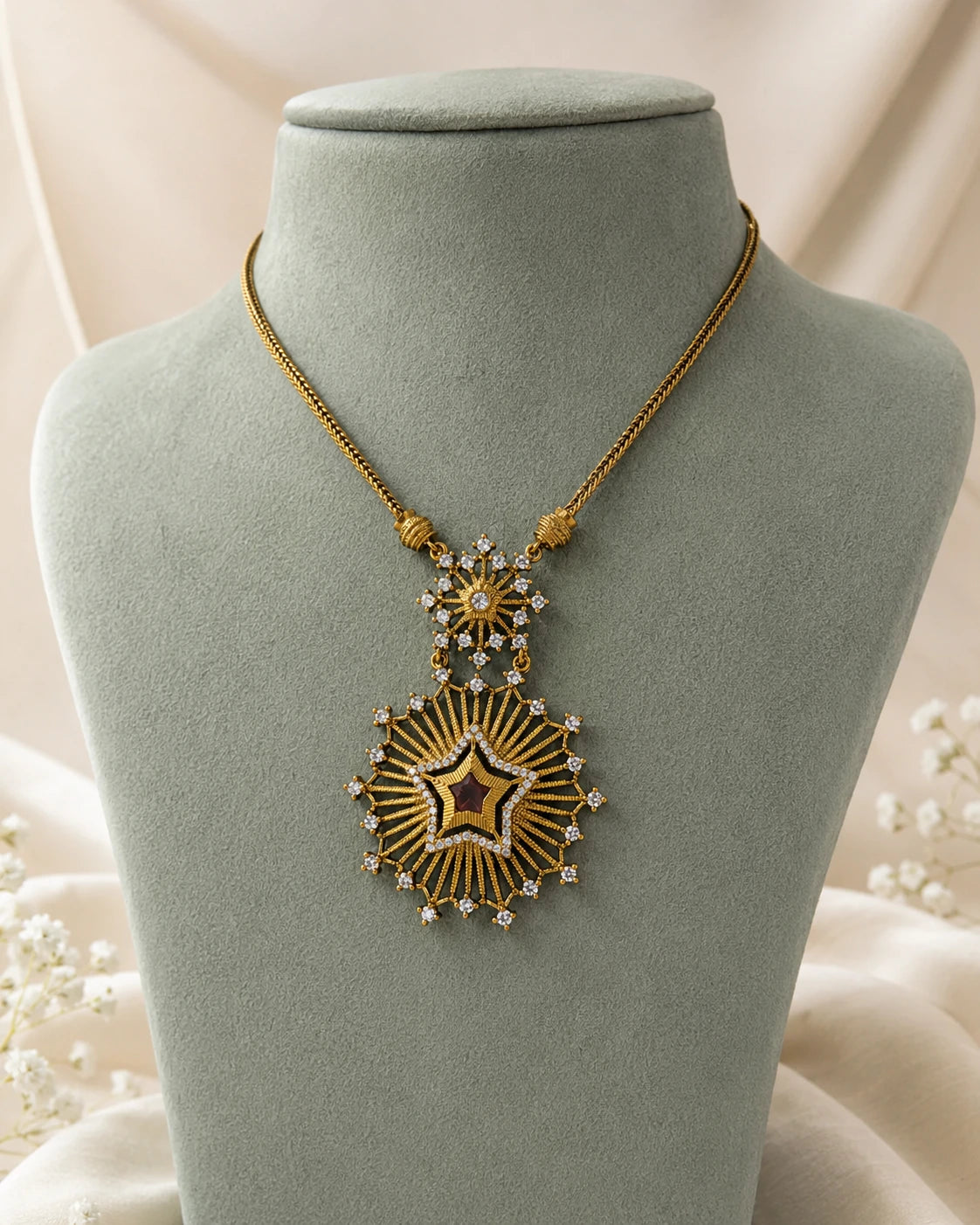 Starburst Pendant Micro-Plated Necklace