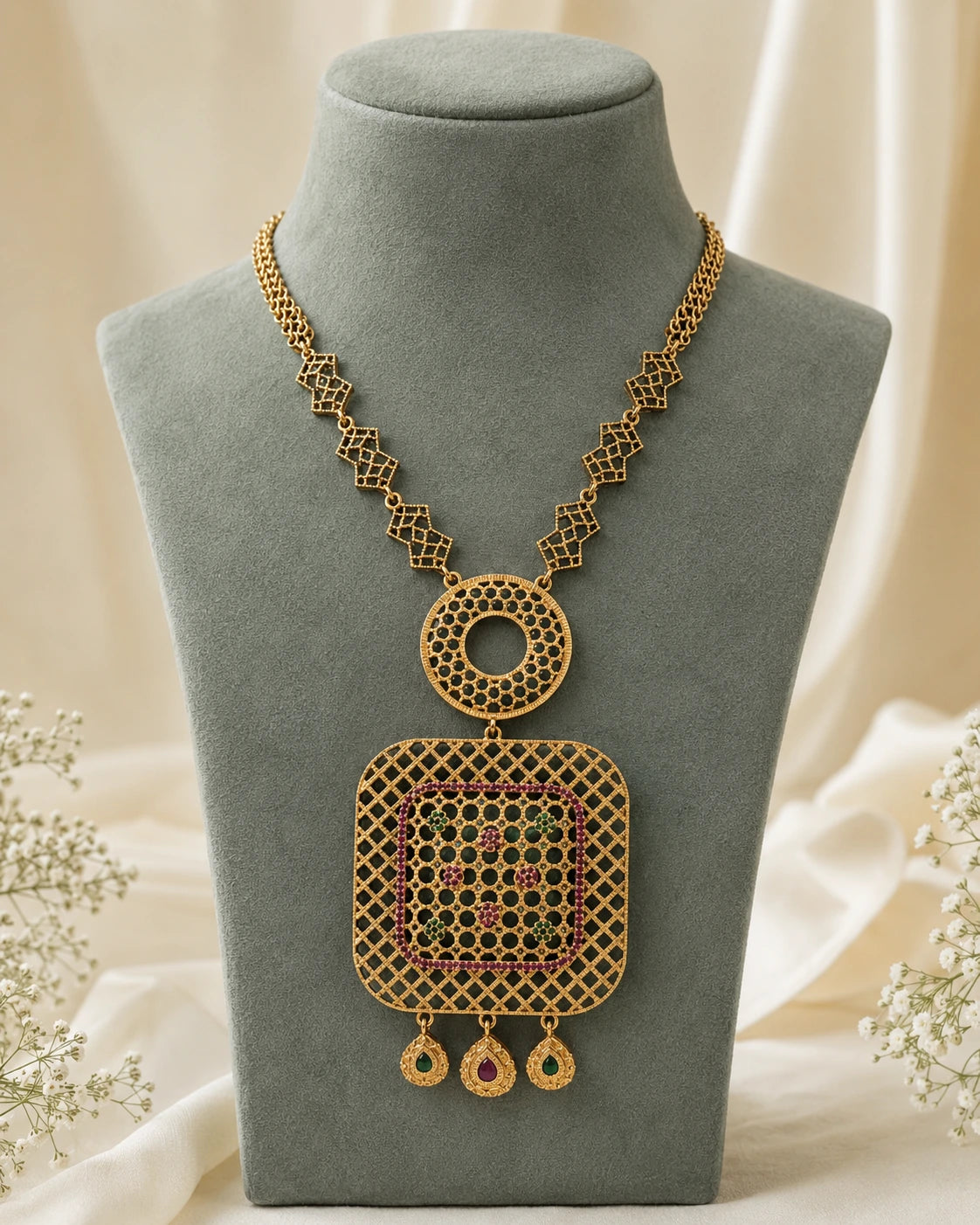 Geometric Pendant Micro-Plated Necklace