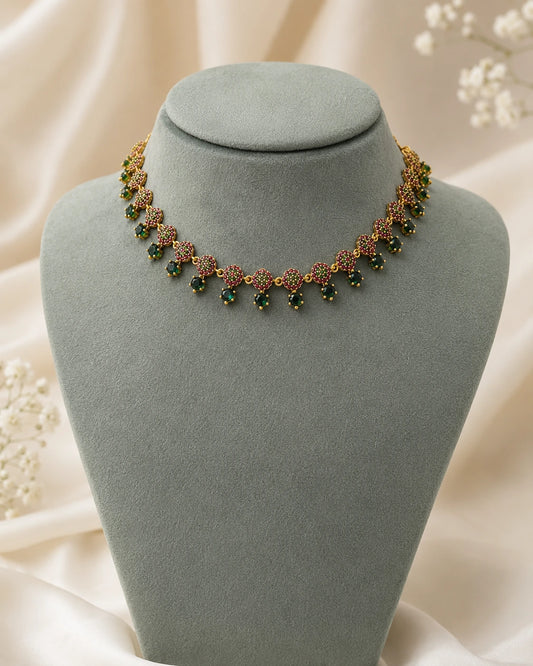 Ruby Green Drop Necklace