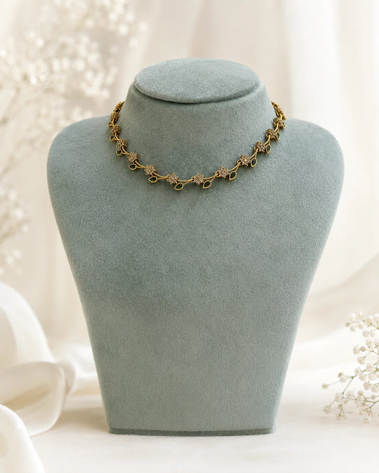 Emerald Floral Vine Necklace