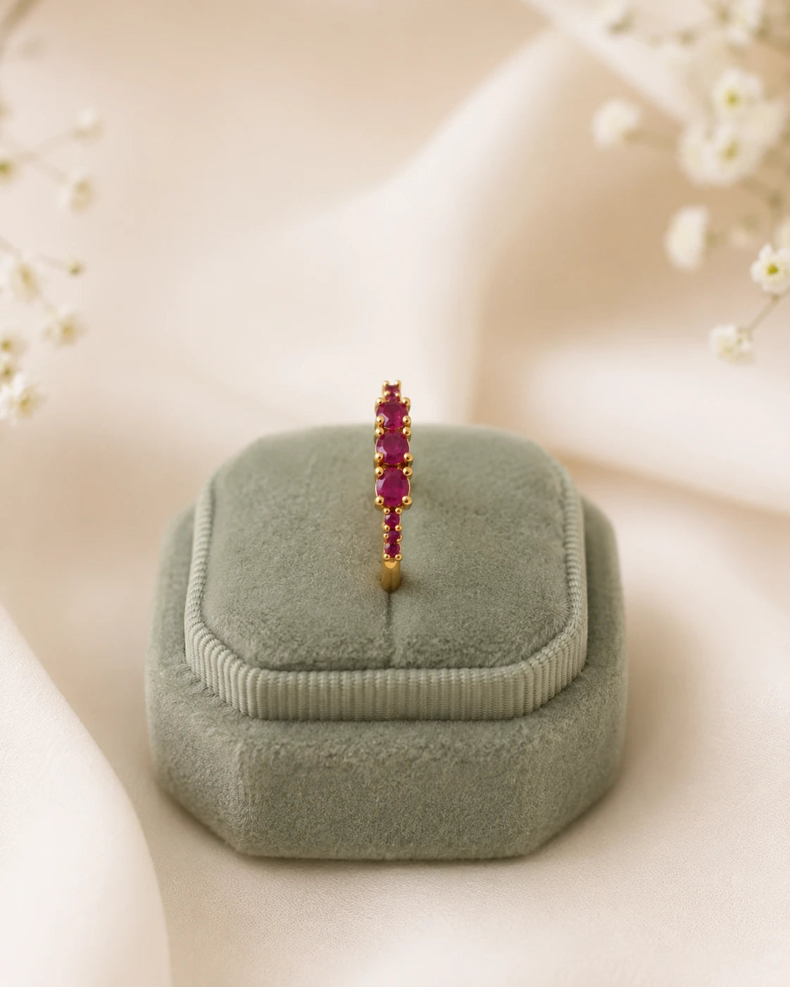 Ruby Trio Stone Ring