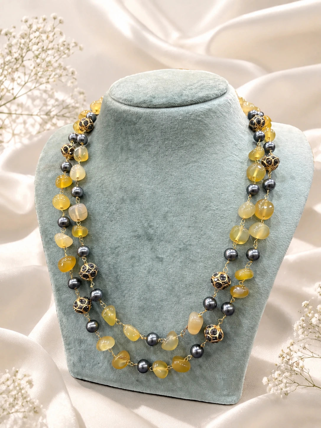 Violet Pearl Double Layer Necklace