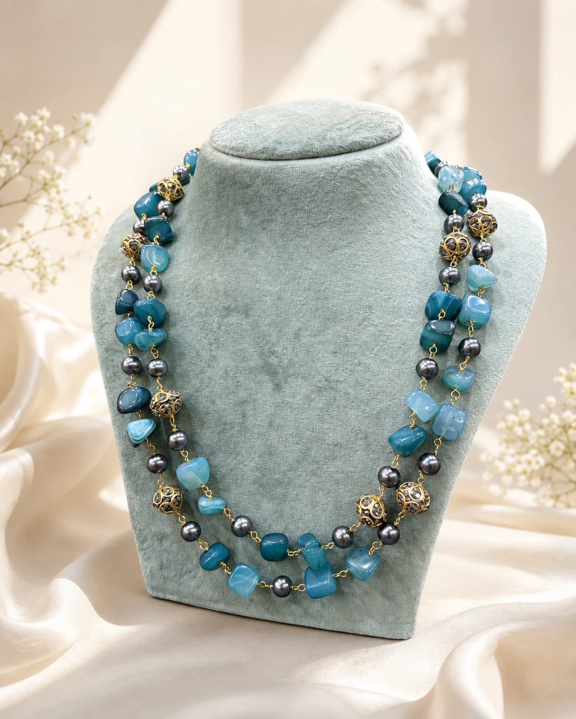 Violet Pearl Double Layer Necklace