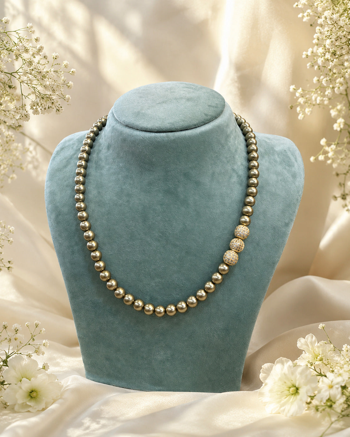 Pearl CZ Accent Necklace