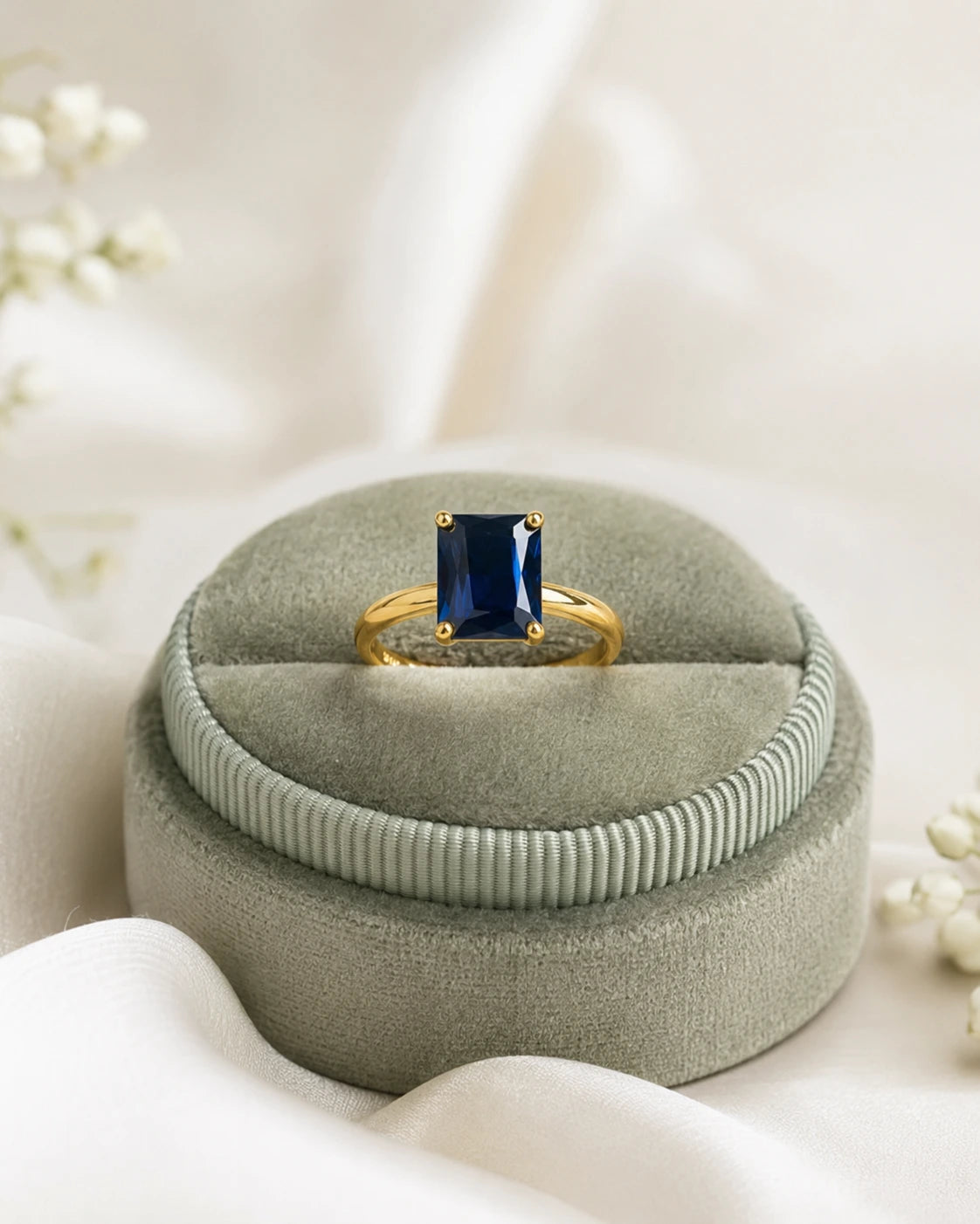 Black Emerald Cut Statement Ring