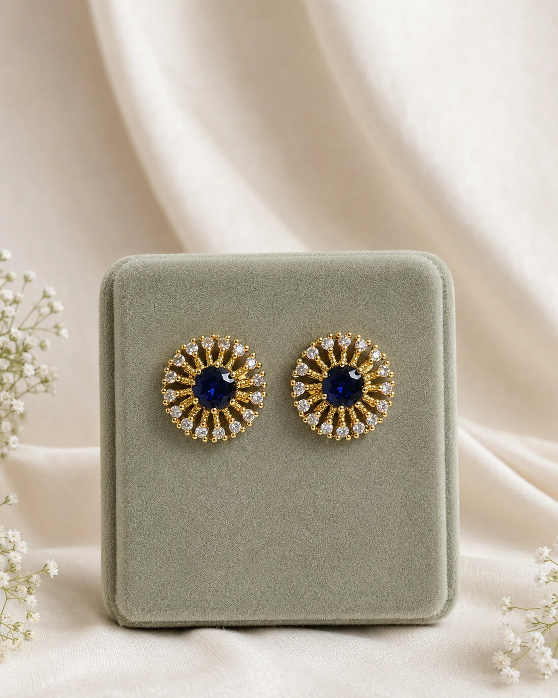 Radiant White Stone Studs