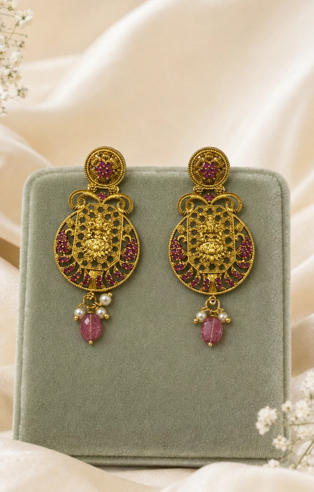 Ruby Lakshmi Drop Earrings