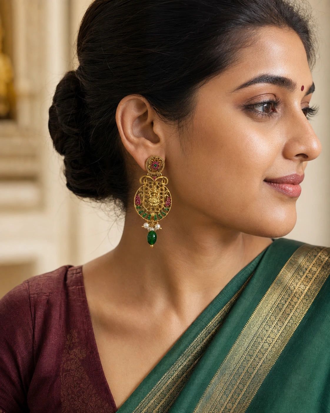 Ruby Lakshmi Drop Earrings