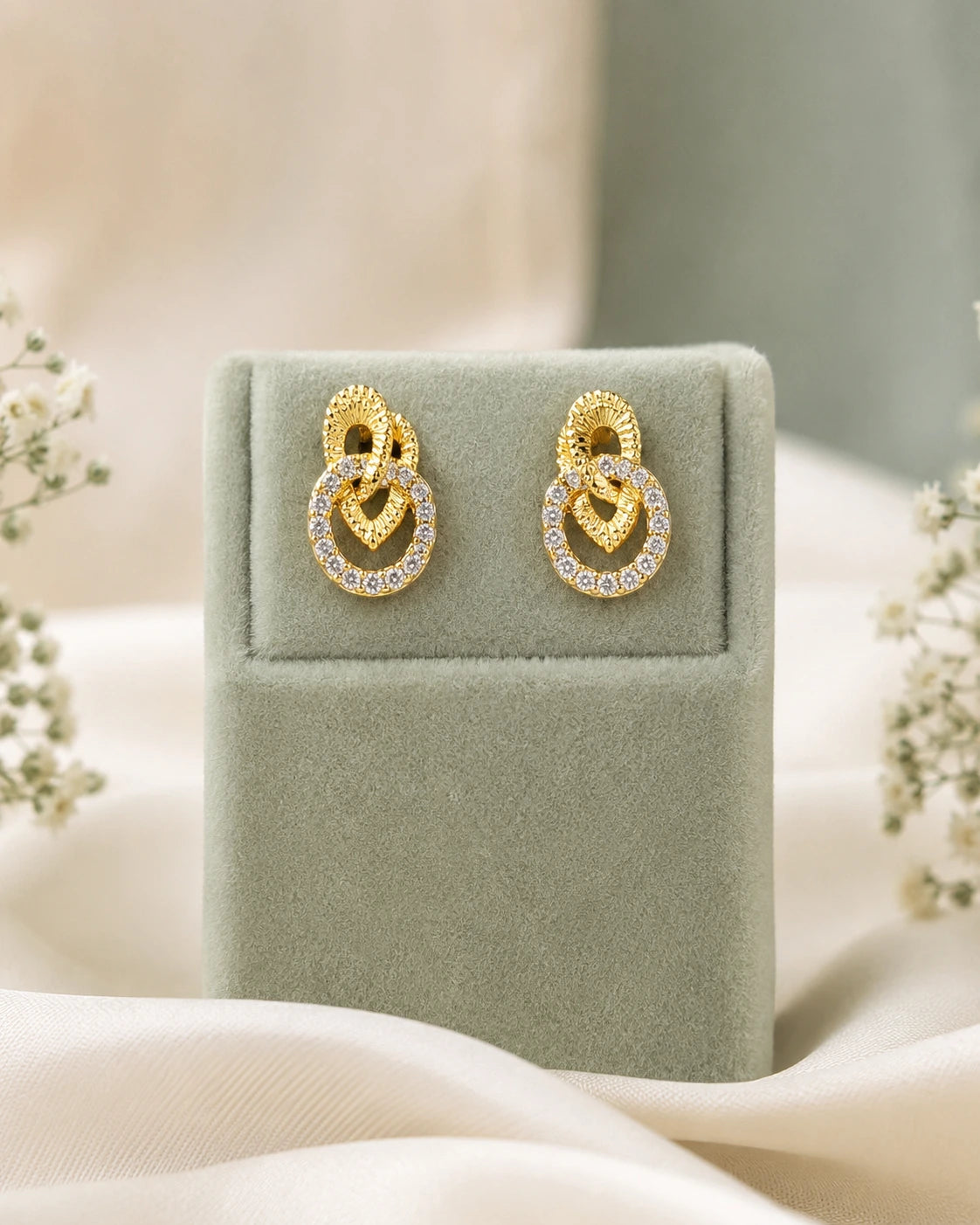 Crystal Interlocking Oval Earrings
