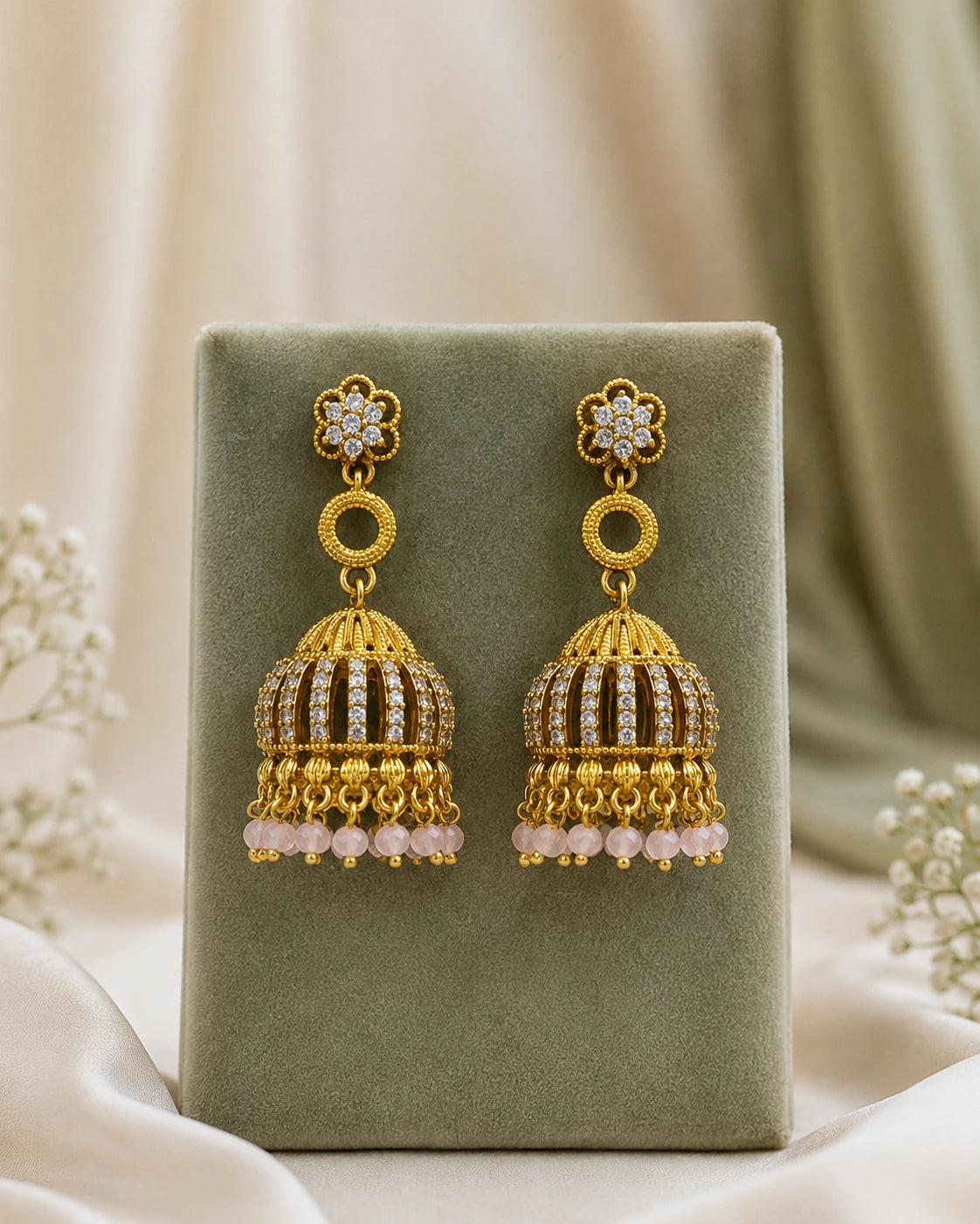 Multicolour Floral Jhumka Drop Earrings