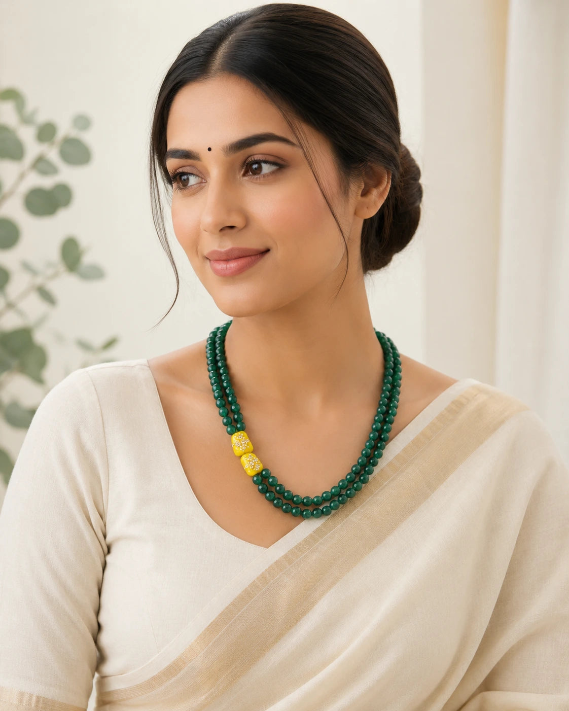 Double Layer Natural Stones Bead Mala