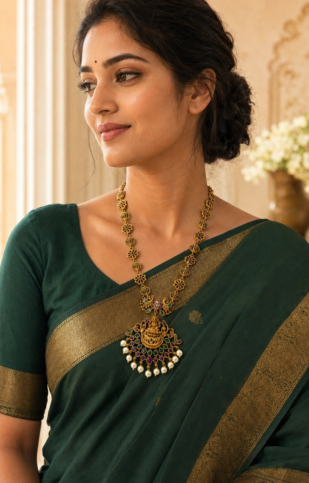 Lashmi Peacock Pearl Necklace