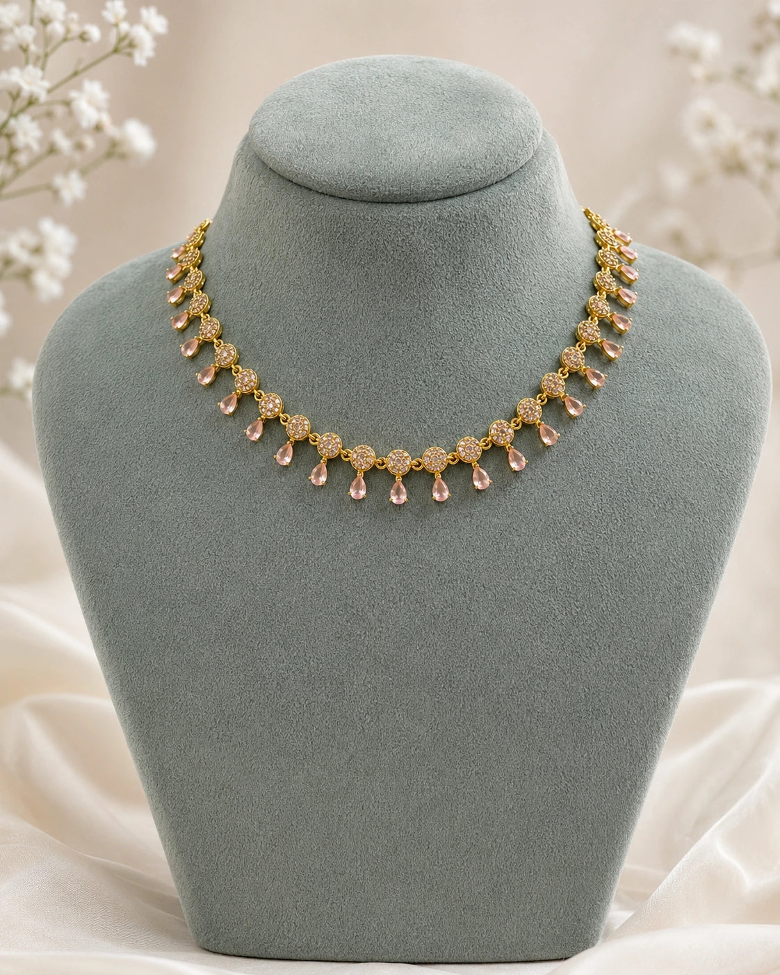 Teardrop Stone Micro-Plated Necklace