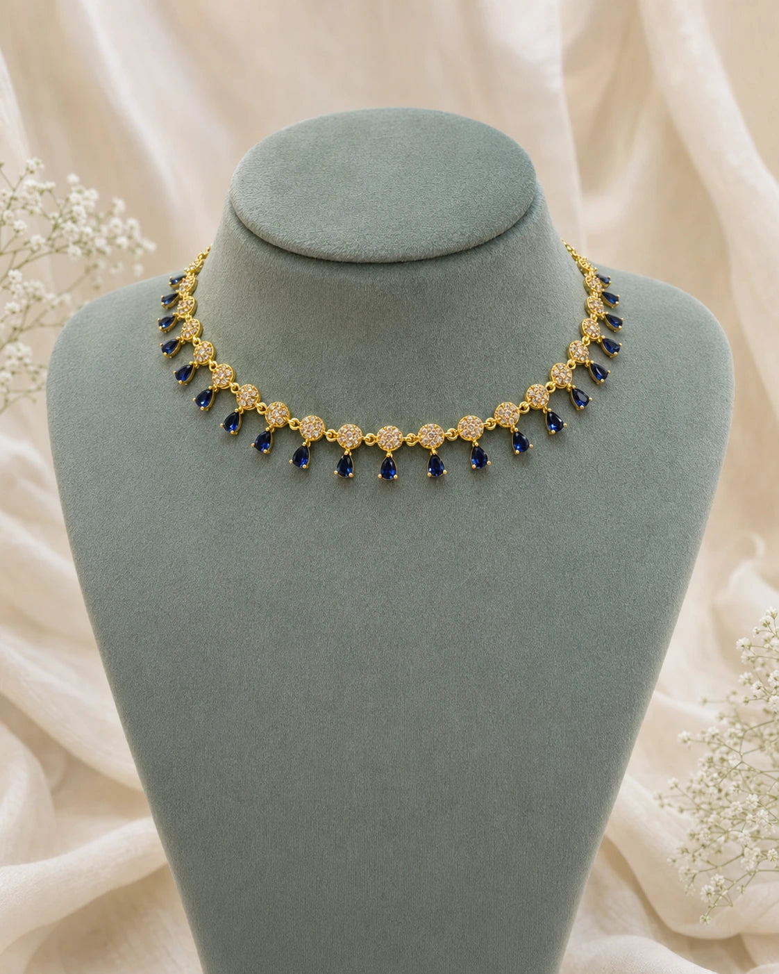 Teardrop Stone Micro-Plated Necklace