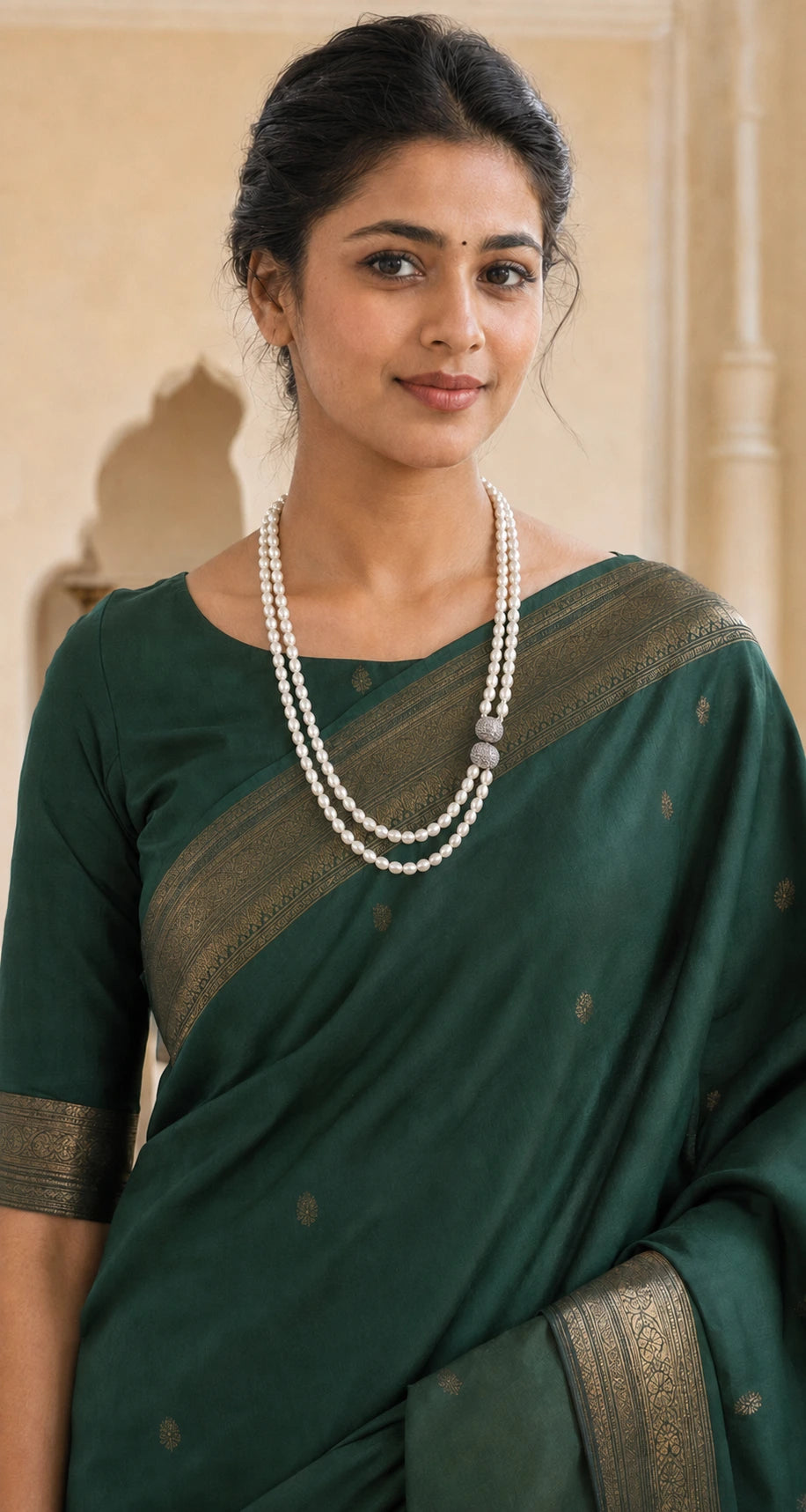 Double Layer Rice Pearl Mala