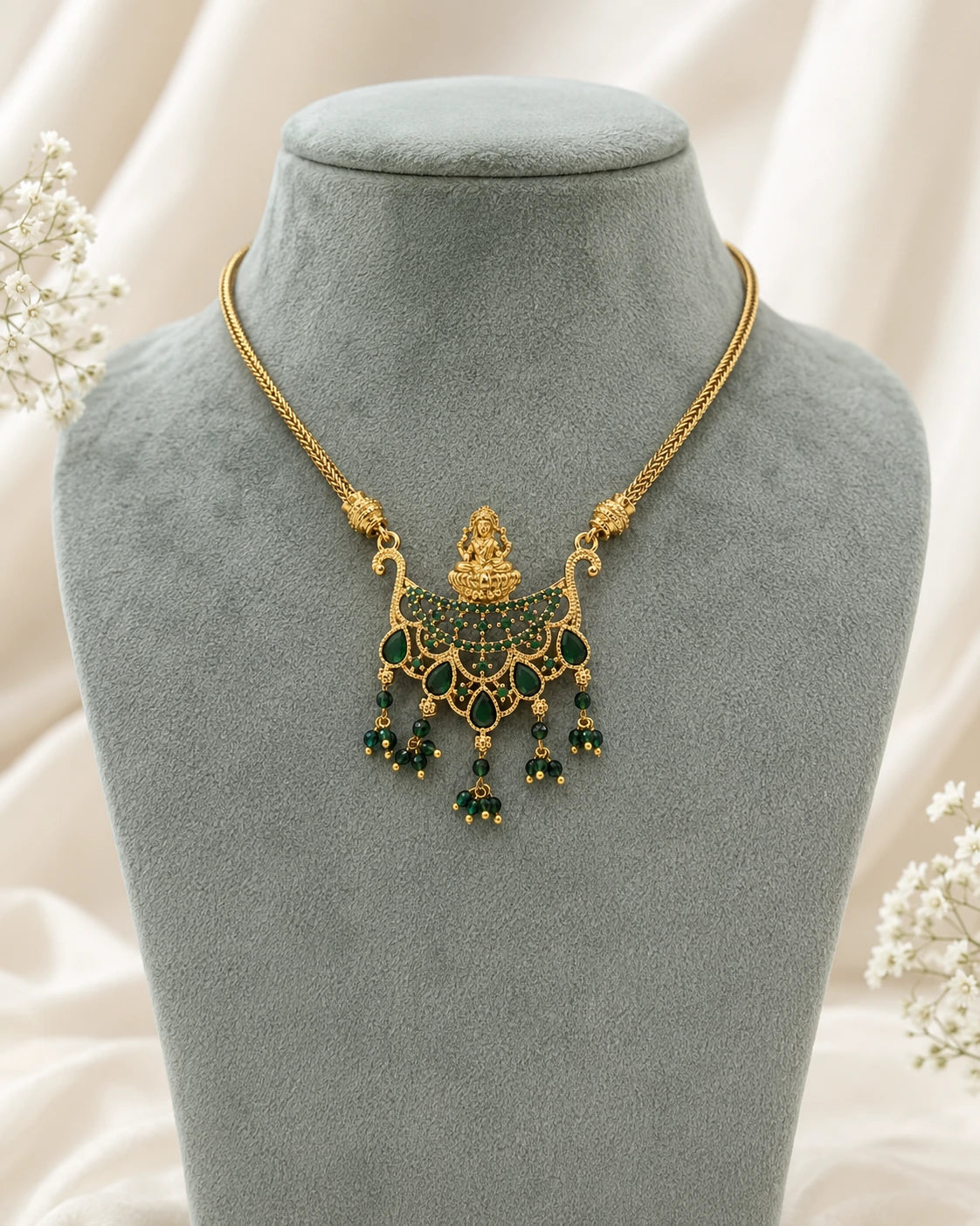 Lakshmi Ruby Green Necklace