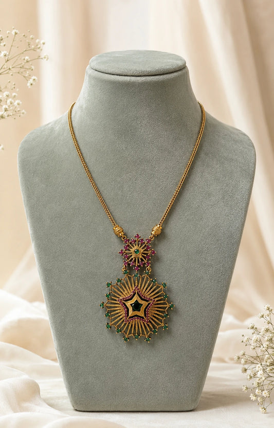 Starburst Pendant Micro-Plated Necklace