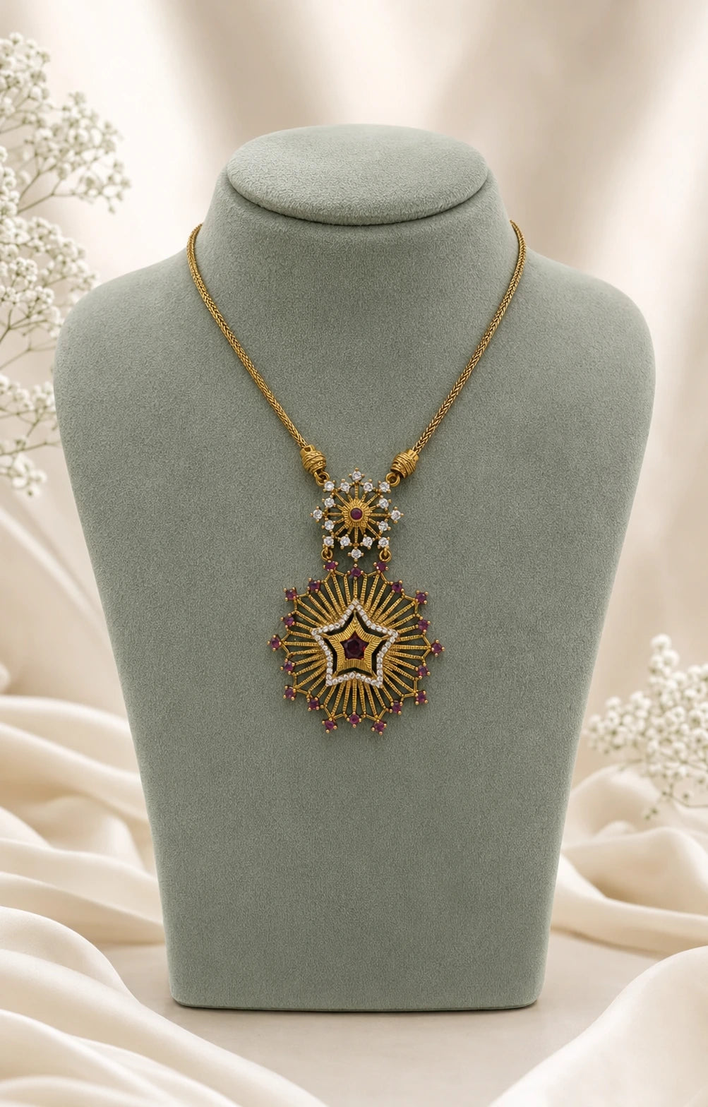 Starburst Pendant Micro-Plated Necklace