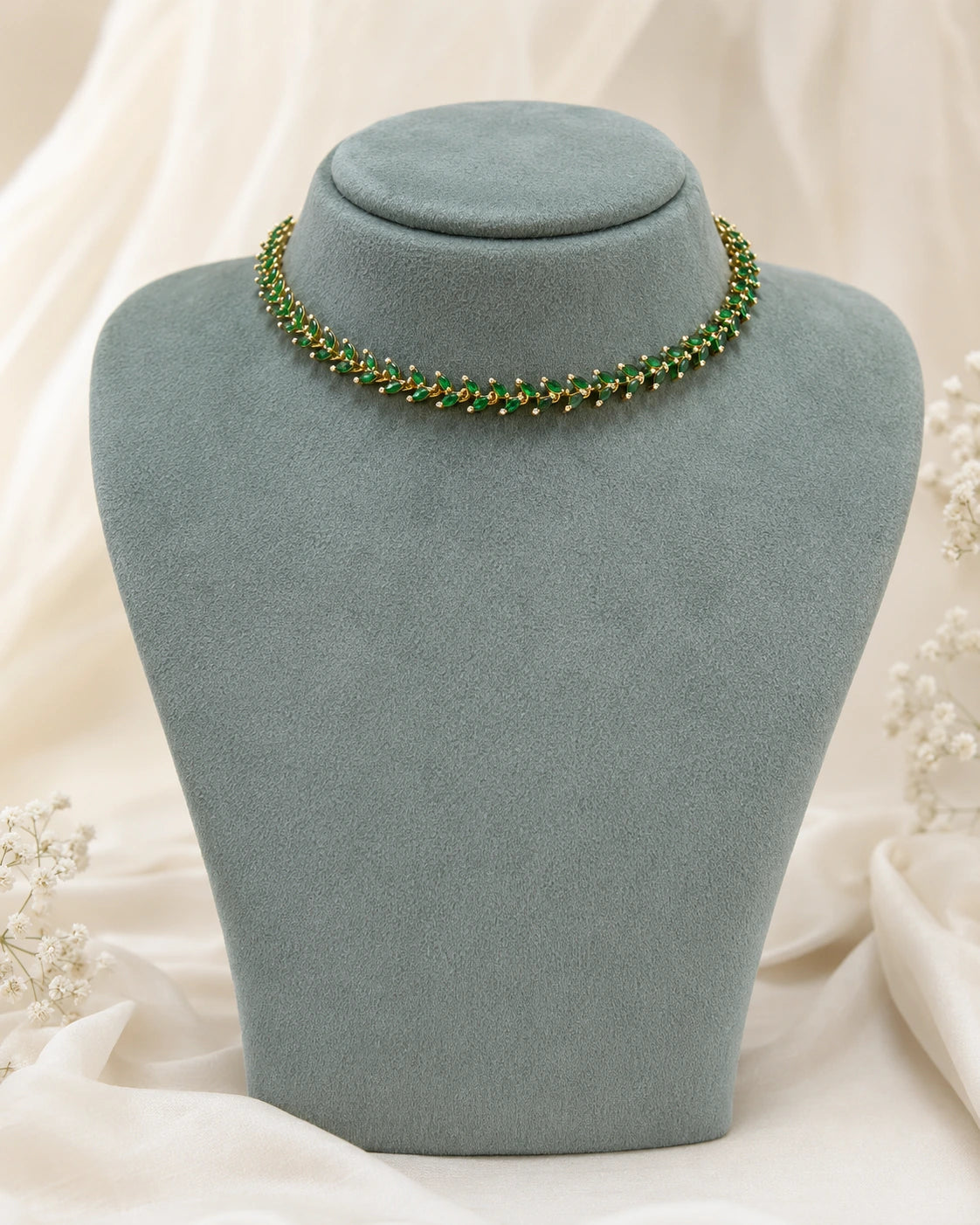 Ruby Leaf Micro-Plated Necklace